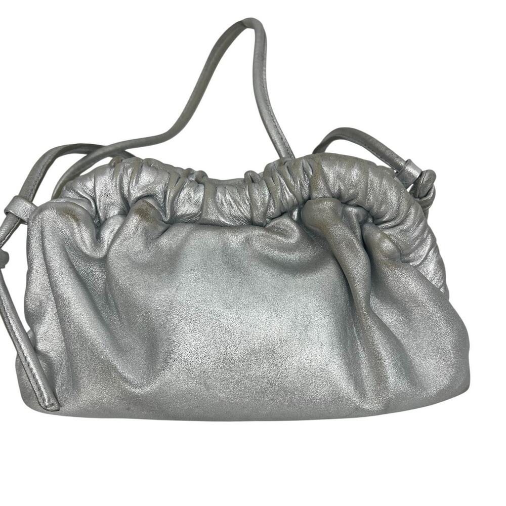 Mansur Gavriel Mini Cloud Clutch Silver Leather Crossbody Bag - Picture 7 of 14